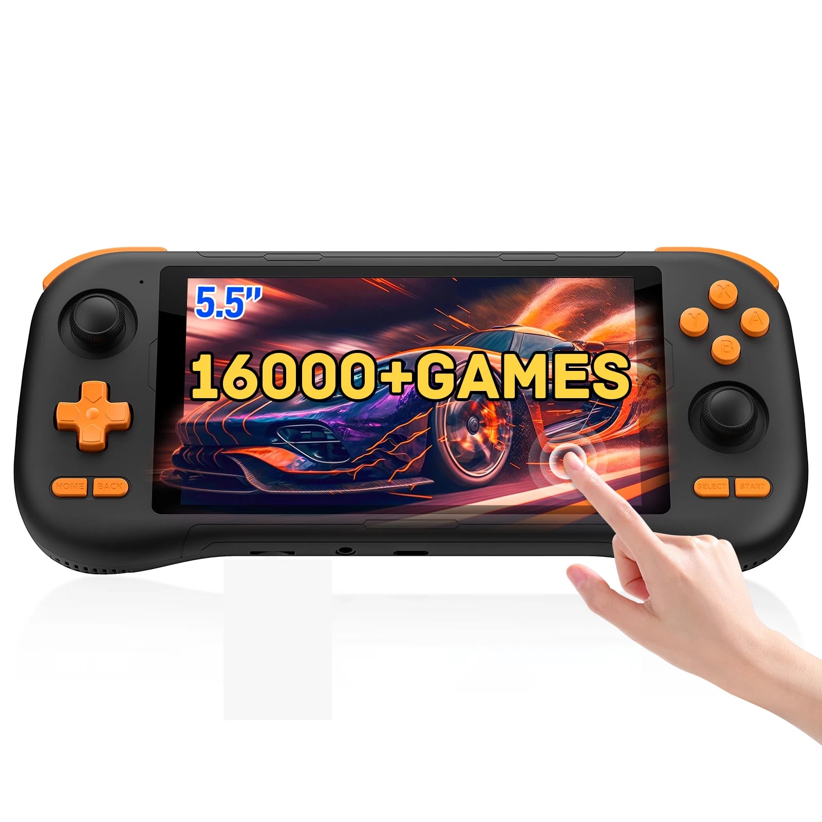 KINHANK K56 Handheld Game Console 5.5'' Touch Screen 50 Emulators for PS1/PSP/DC/SS Android 14 5000mAh WIFI5 Retro Game Player