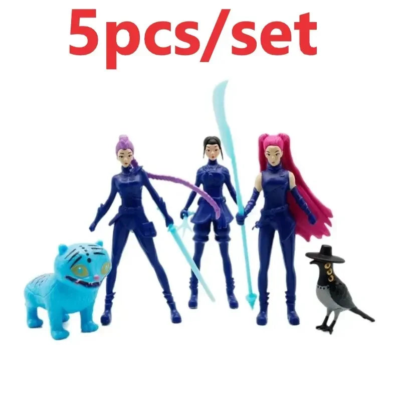 #5pcs/ Kpop Demon Hunters Figure Model Toy PVC Cartoon Gaming Peripherals Desk Decoration Collection Figures Model Toy For Kid