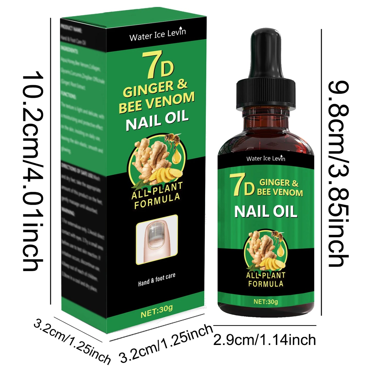 7-Day Ginger Nail Care Essence, Suitable for Hands and Feet, Deeply Nourishes, Mild and Hypoallergenic, Daily Moisturizing, Suitable for All Nail Types