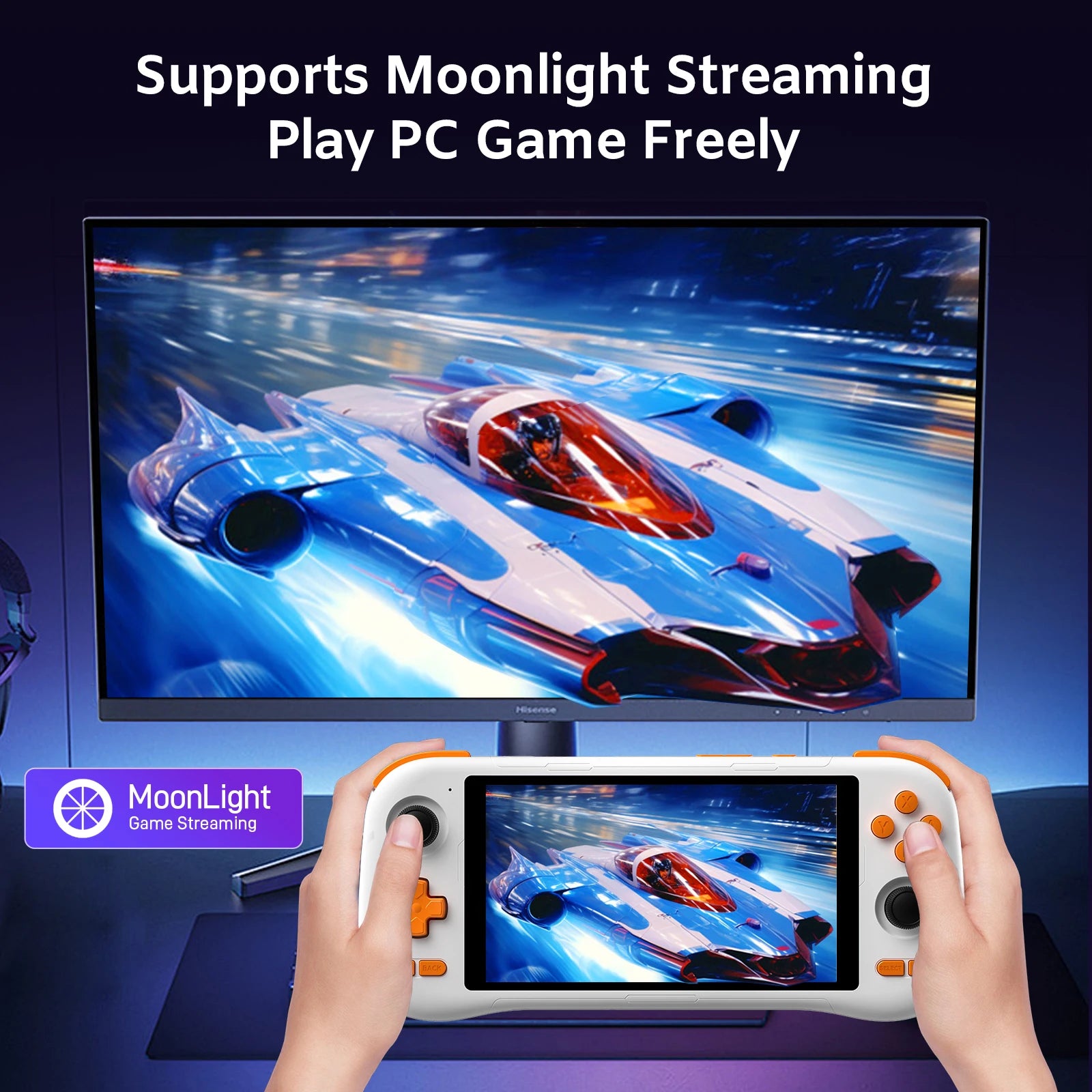 KINHANK K56 Handheld Game Console 5.5'' Touch Screen 50 Emulators for PS1/PSP/DC/SS Android 14 5000mAh WIFI5 Retro Game Player