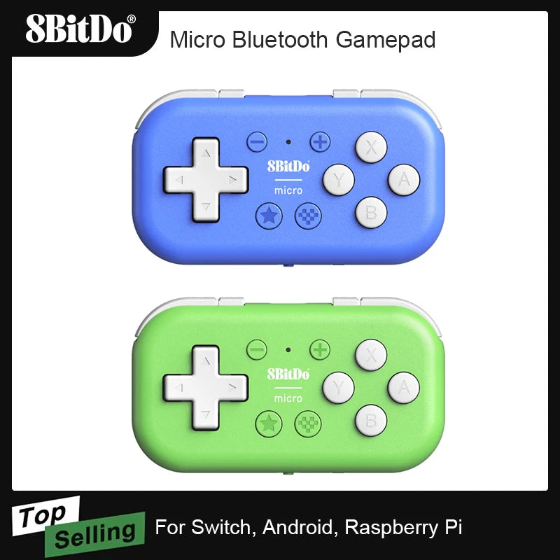 8BitDo Micro Bluetooth Gamepad Mini Game Controller for Switch, Android, and Raspberry Pi, Supports Keyboard Mode