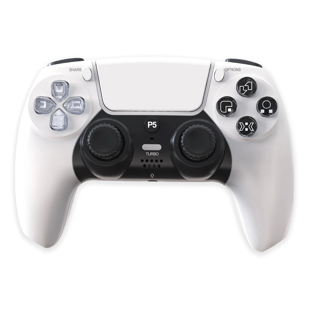 GAMINJA P50A Wireless Game Controller For PS5/PC Transparent Crystal buttons Six Axis Gyroscope With Touchpad Ergonomic