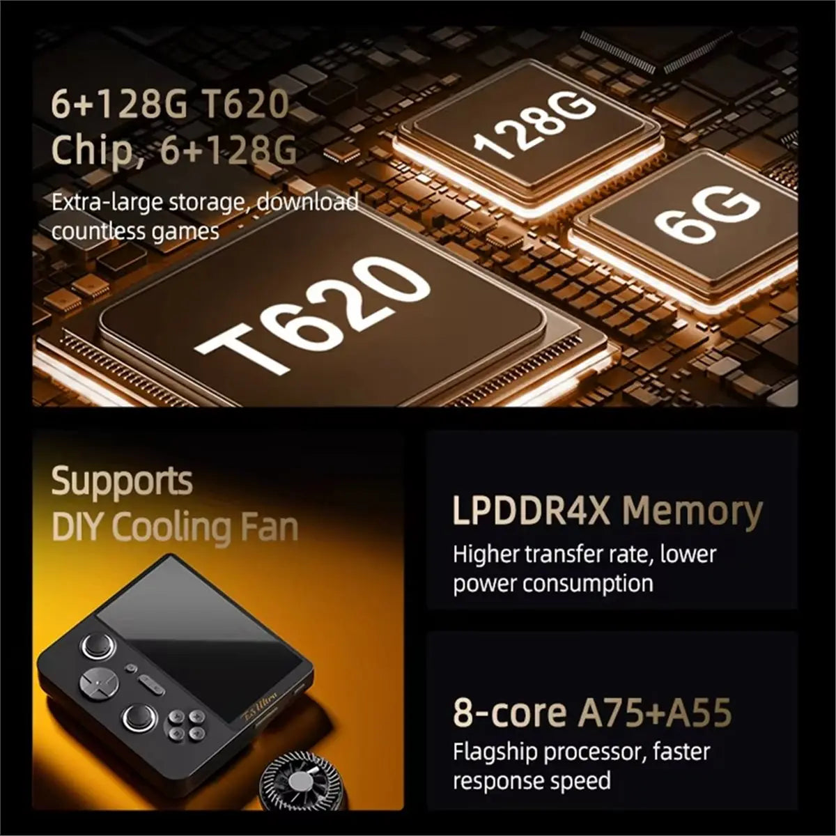 *ONE DAY E5 Ultra Handheld Video Game Console 5inch IPS Touch Screen Hall-Effect Joystick Android Portable Game Console C