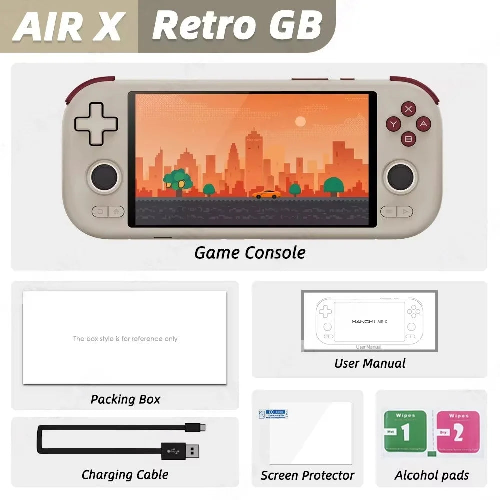 MANGMI AIR X Handheld Game Console Qualcomm Snapdragon 662 5.5'' Touchscreen15W FastCharging Android 14 Active Cooling Fan Gift