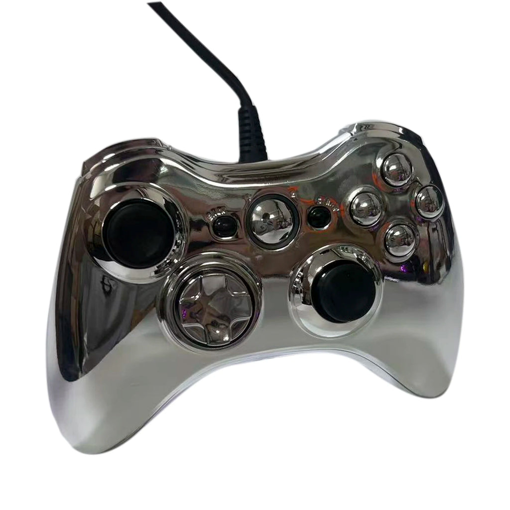 Wired Game Controller with Sleek Electroplated Finish – USB Gaming Peripheral, Compatible with Xbox 360 & PC