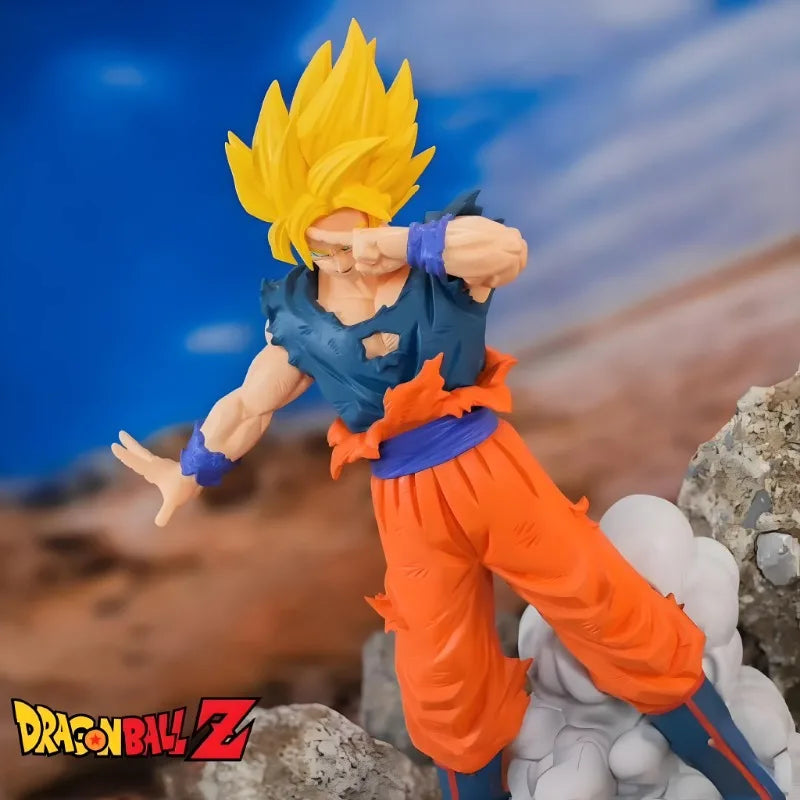 15cm/9.5in Anime Dragon Ball Z Figure Super Saiyan Goku Yuanqi Bullet Action Figures  Pvc Statue Collection Model Toys Gifts