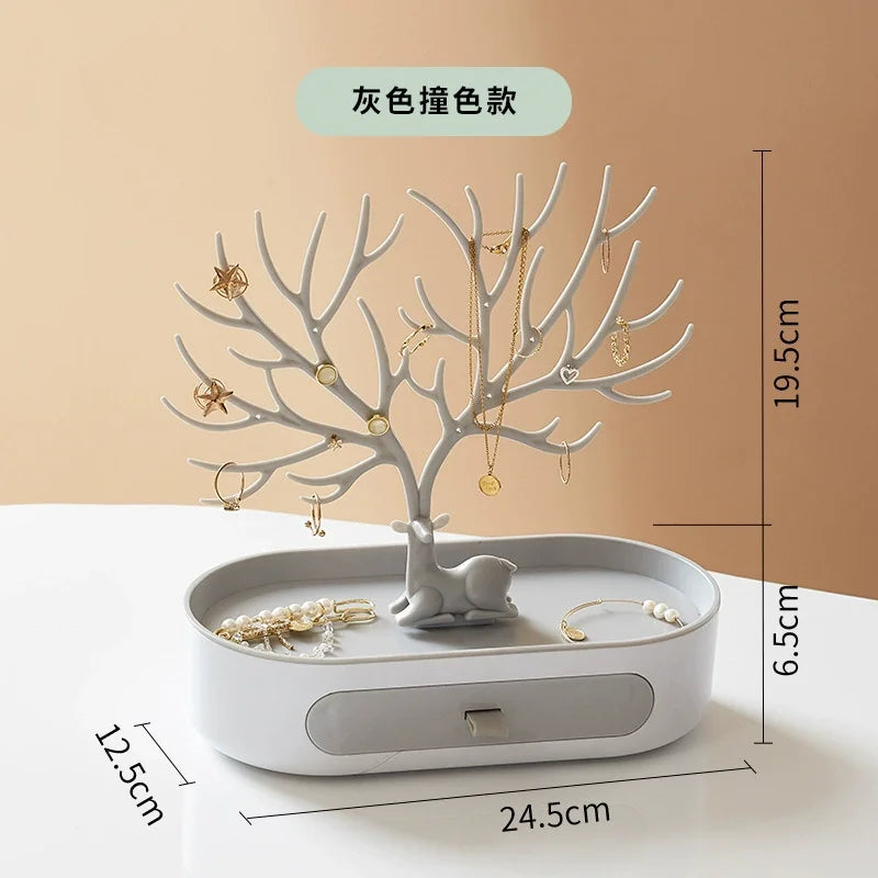 Jewelry Rack Antlers Earrings Necklaces Rings Display Bracelet Deer Jewelry Organizer Cases Stand Tray Tree Gifts for Women