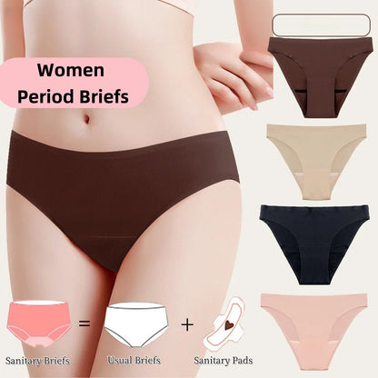 3pcs Washable Cotton Women Period Sanitary Briefs eco-friendly Seamless Menstrual Period Panties Swim Leak Proof Panties