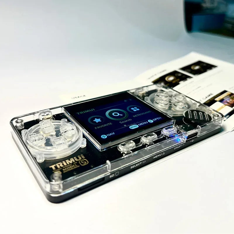 Trimui Model S Handheld Game Machine 2 Inch Ips Screen Mini Extremely Compact Nostalgic Handheld Card Machine Transparent Body