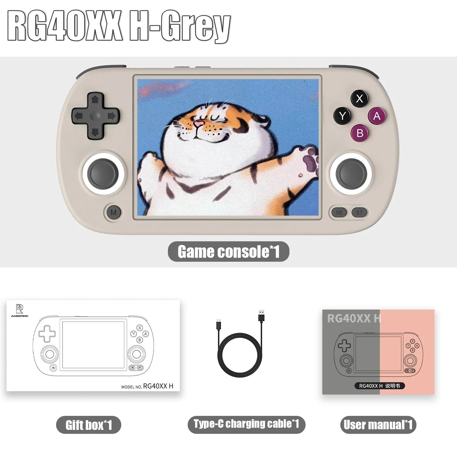 ANBERNIC RG40XX H 64 Bit Linux Retro Handheld Game Console 4.0'' IPS Screen Supports 5G WiFi Bluetooth RG40XXH HD-Support Output