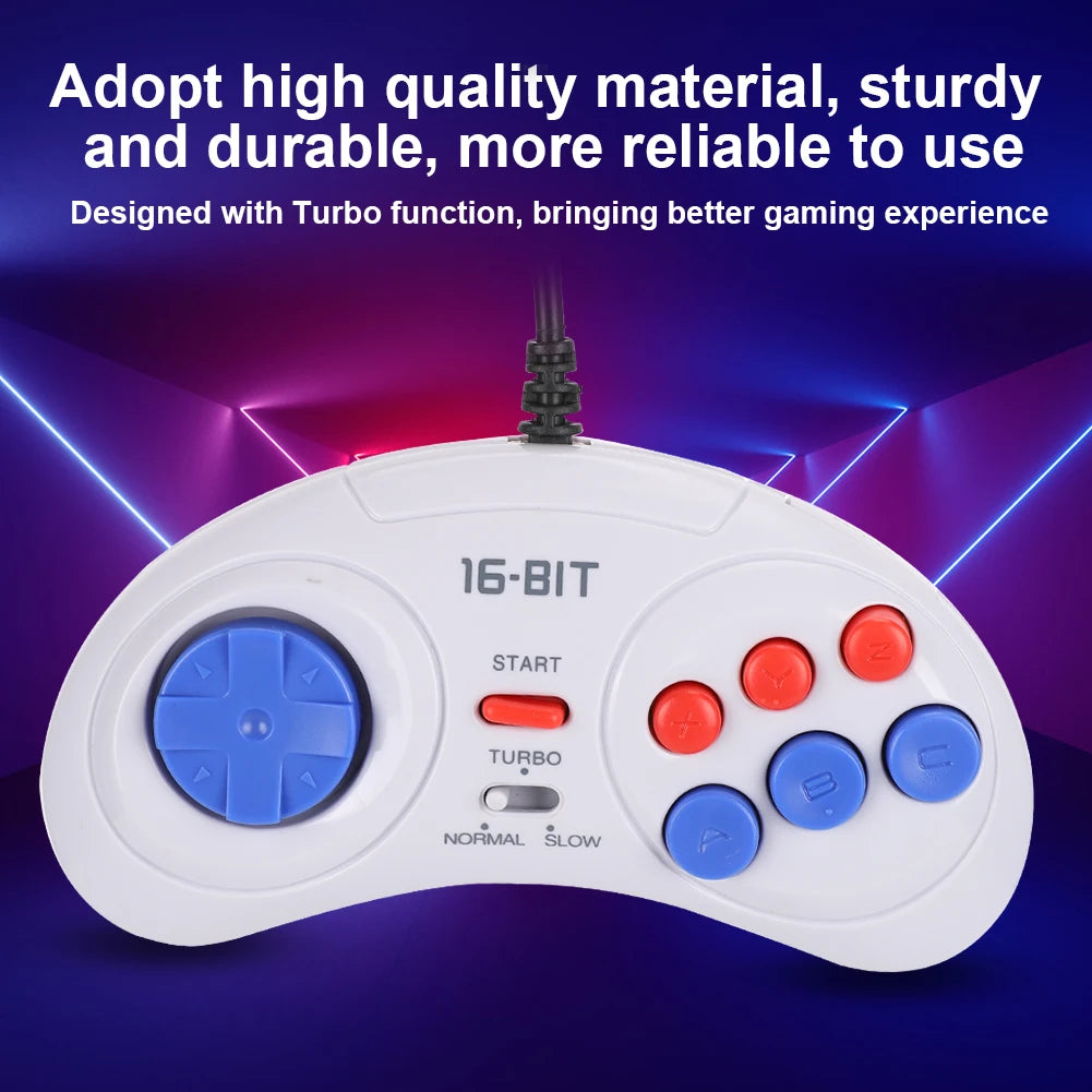 16Bit 9-Pin Mini Handheld Game Console Ergonomic Gaming Controller with Turbo function for Sega Game Controller Game Console