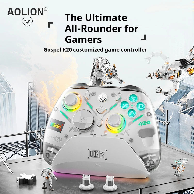 Aolion K20 Wireless Bluetooth Game Controller Gamepad With Hall Rocker Magnetic Replacement Shell For PC/NS/Android/IOS