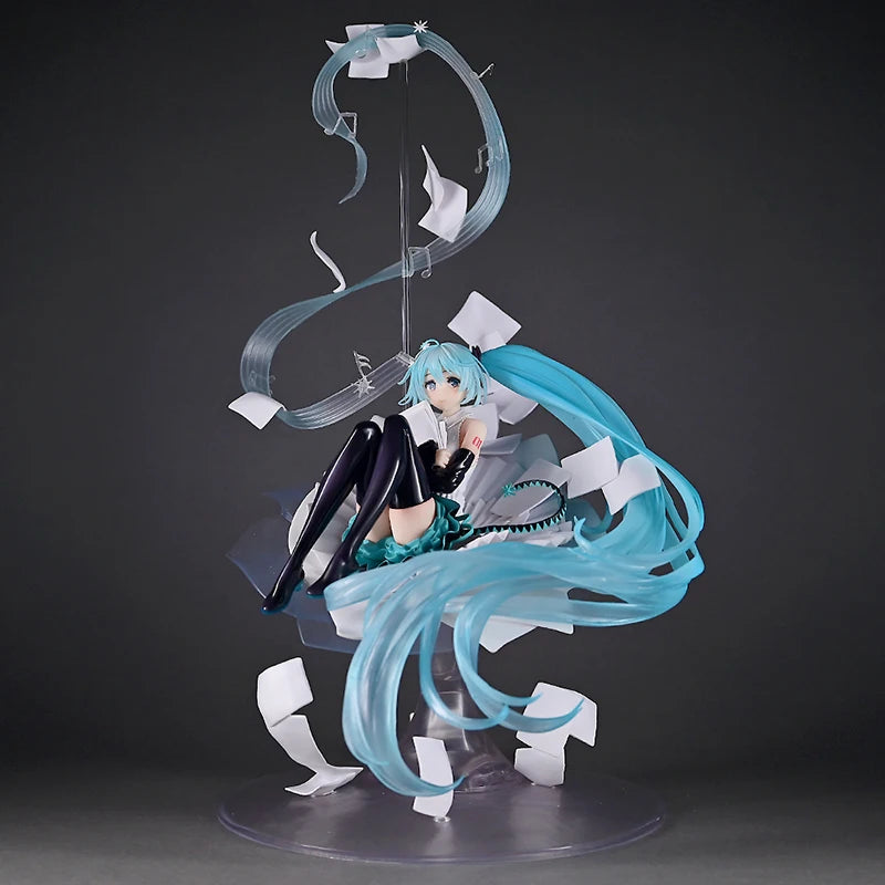 Hatsune Miku Music Note Ver Anime Figures Static Model Statue Chassis Desktop Decoration Trendy Toys Surprise Collectable Gifts