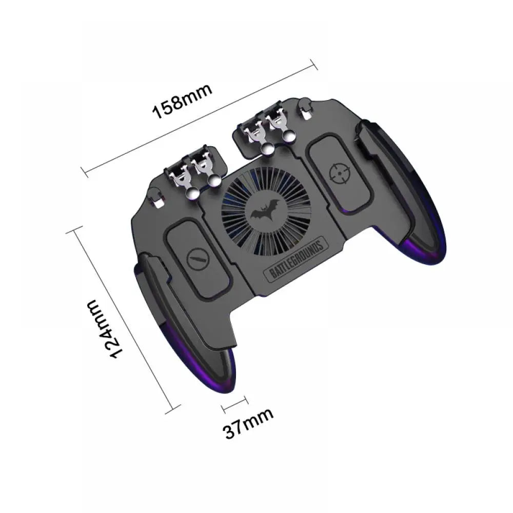Six Finger M11 PUBG Game Controller Gamepad Trigger Shooting Gaming Button Cooling Fan Gamepad Joystick For IOS Android Phone