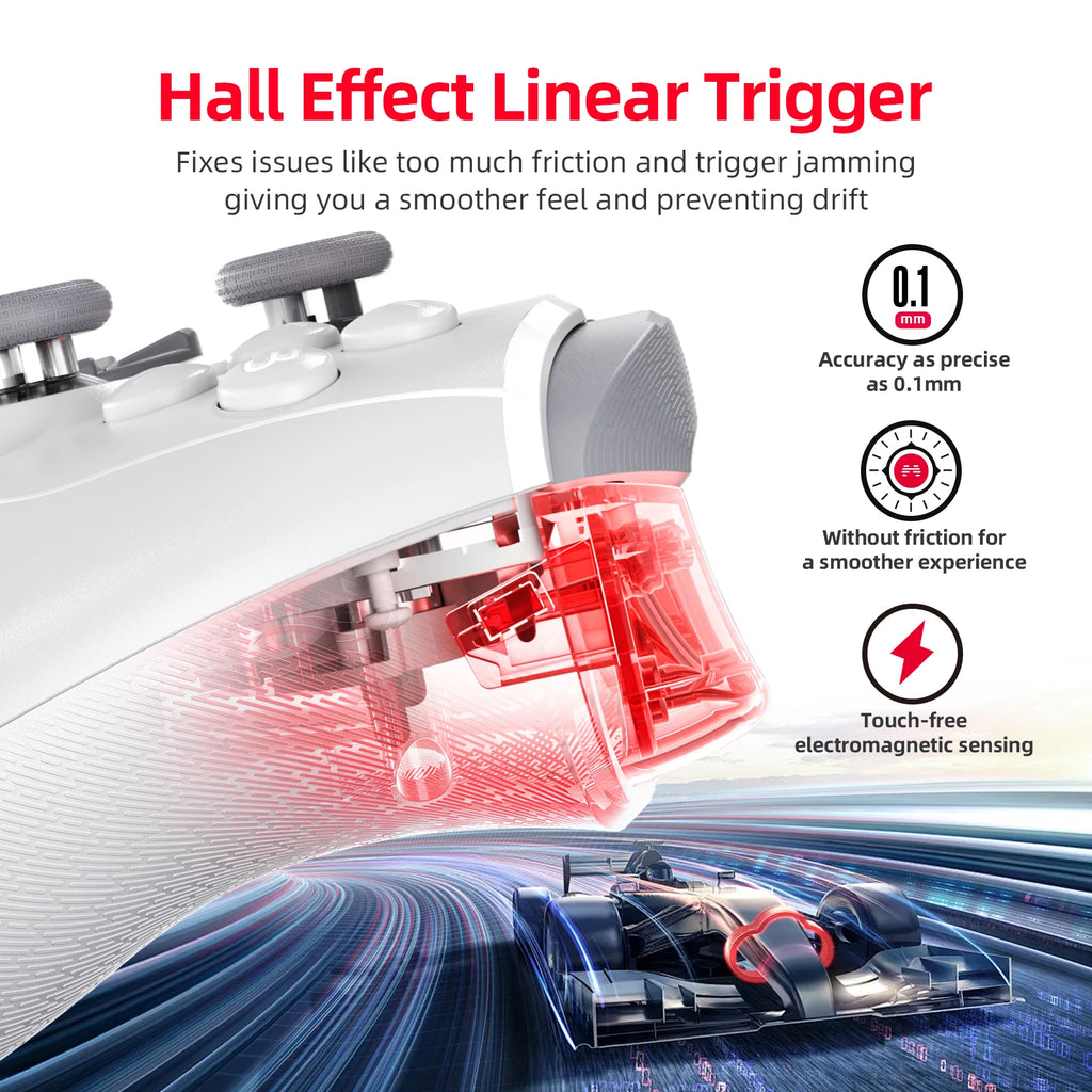 BEITONG Kunpeng20/KP20 Wireless Game Controller TMR Joysticks Hall Effect Triggers Gamepad for PC/Switch/iOS/Android/Steam Deck