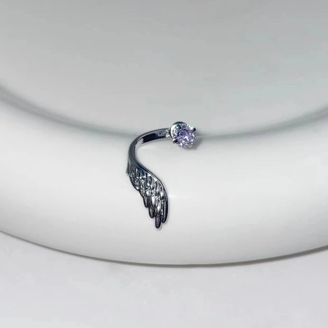 LATS 1pcs Silver Color Wing Ear Bone Nail for Women New Fashion Zircon Earrings Accessories Fashion Jewelry