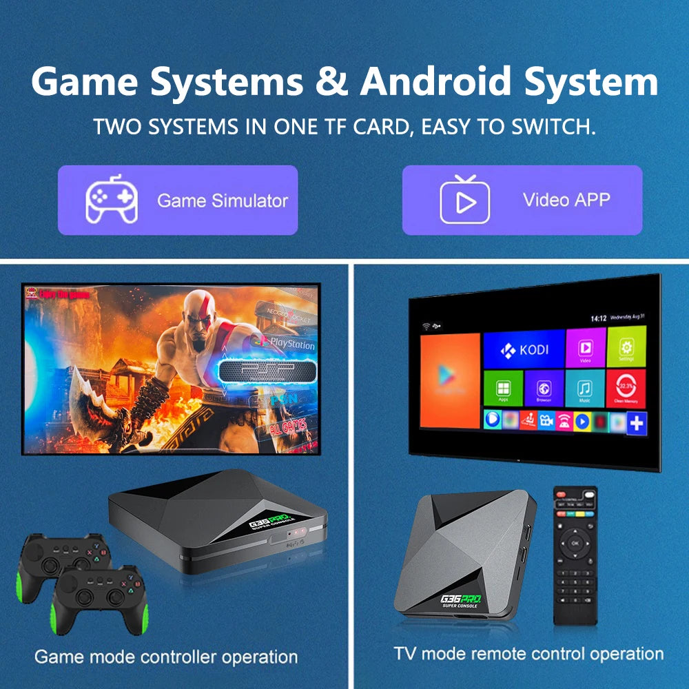 G36 Pro Retro Video Game Console Super Console with 90,000+ Video Games for PS1/GBA/MD/CPS/PSP with Gamepad Kids Gift Game Boxes