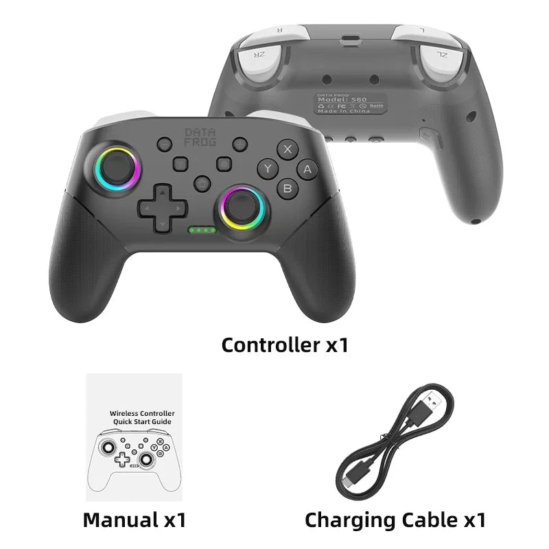 Wireless Game Controller for Switch 2 / Switch OLED / Lite Console Pro Joystick Gamepad with Turbo & 1000mAh Battery