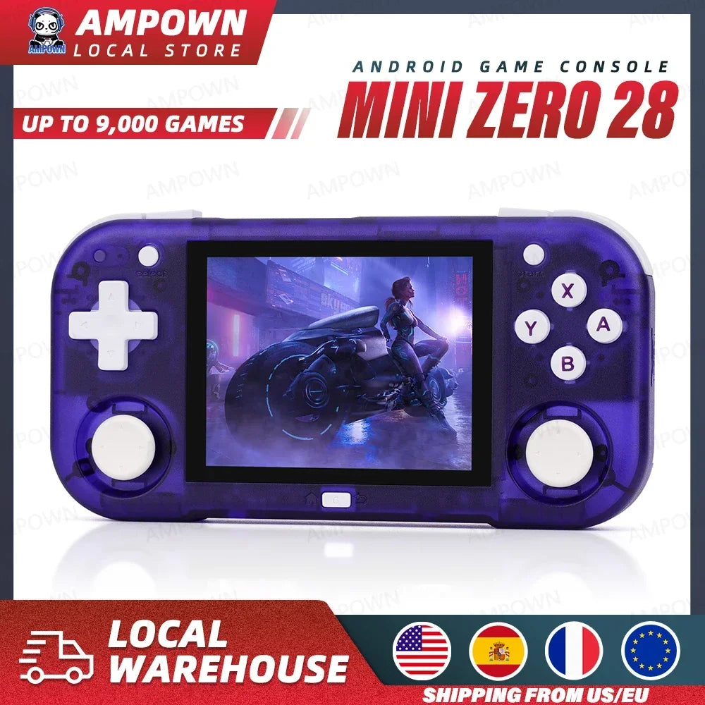 AMPOWN Mini Zero 28 Handheld Game Console 2.8'' IPS Screen AllWinner A133P CPU Android OS Wifi MAGICX ZERO28 Video Player Gifts