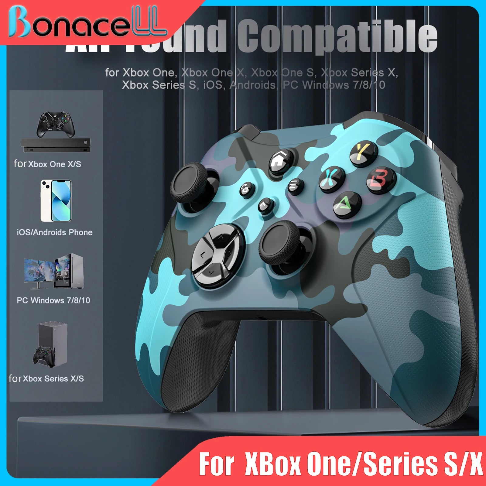 Game Controller for Xbox One S/X/Series S/X/PC Gaming Joystick W/ 6-Axis Gyro Sensor, Adjustable Vibration,TurboFunction Gamepad