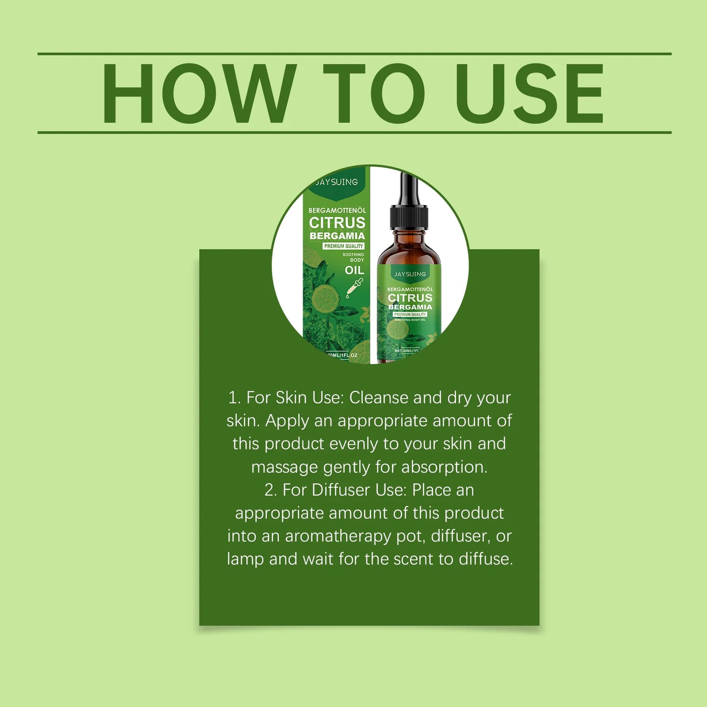 Bergamot Body Soothing Essential Oil Improving Fatigue Massage Muscles Aromatherapy Deep Moisturizing Multi Functional Serum Oil