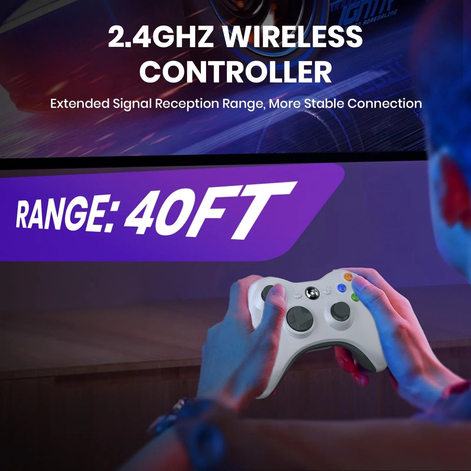 GAMROMBO Game Controller for Xbox 360/Slim PC/Windows7/8/10 Gamepad 2.4G Wireless Gaming Controle Rocker Dual Vibration Joystick