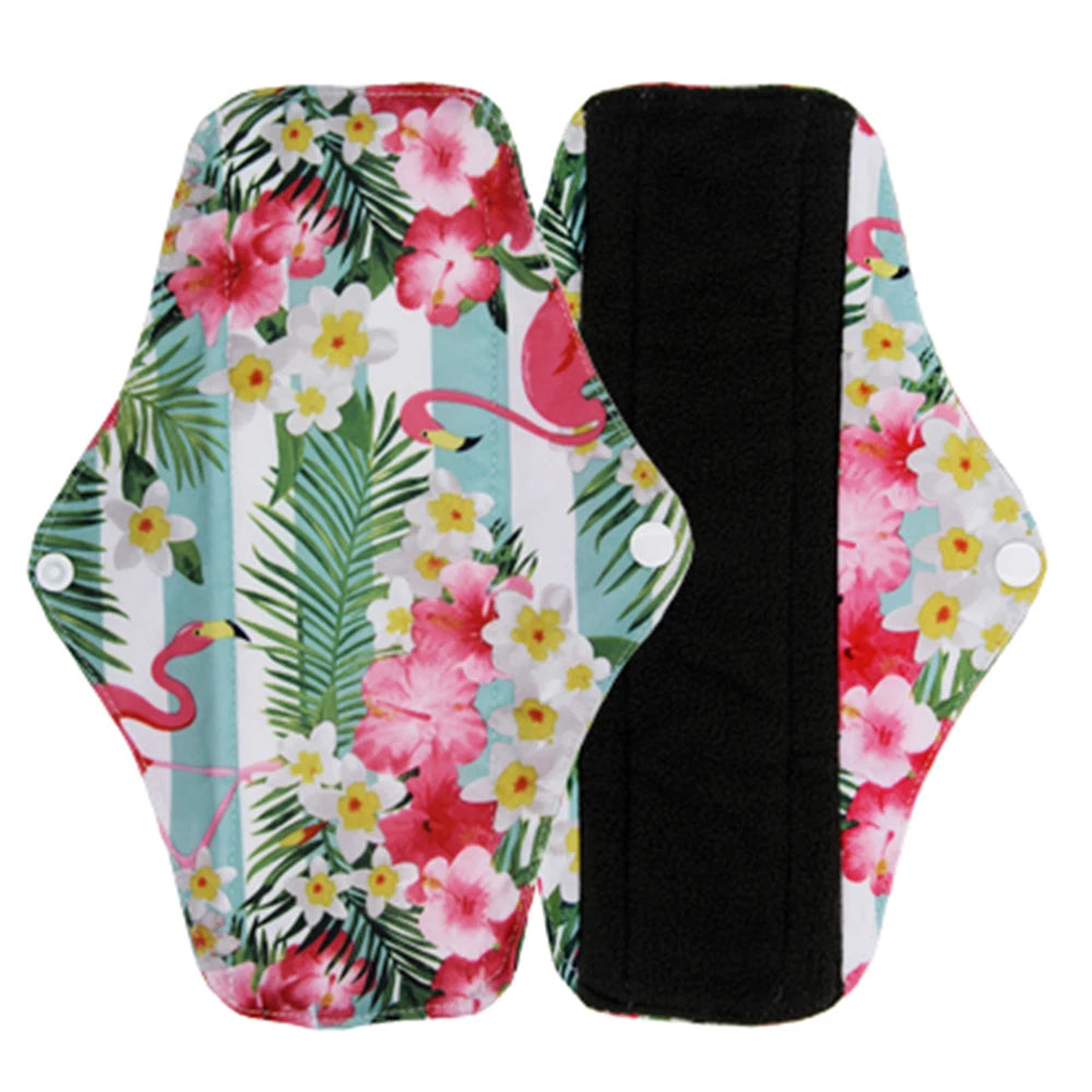 5Pcs Washable Sanitary Towels Menstrual Pad Reusable Bamboo Charcoal Women Napkins Feminine Hygiene Product Period Cloth Pads