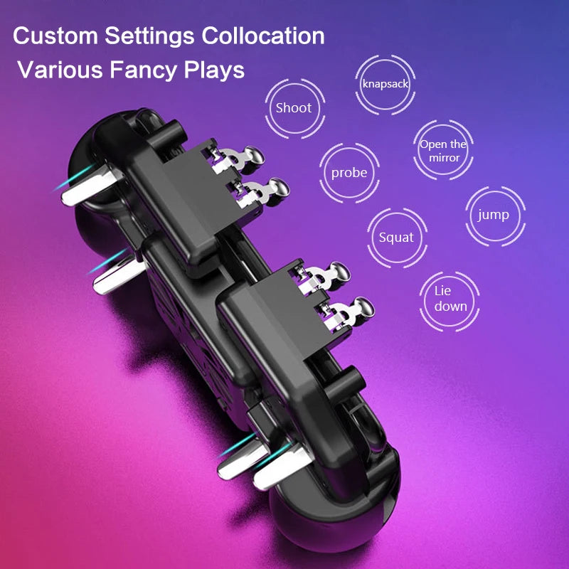 M11 Six Finger Fan Joystick For IOS/Android For PUBG Mobile Phone Game Controller Gamepad Trigger Shooting Gaming Button Cooling