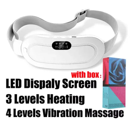 Period Cramp Massager Vibrating Heating Belt for Menstrual Waist Stomach Abdominal Warm Palace Belt Fat Burning Massage