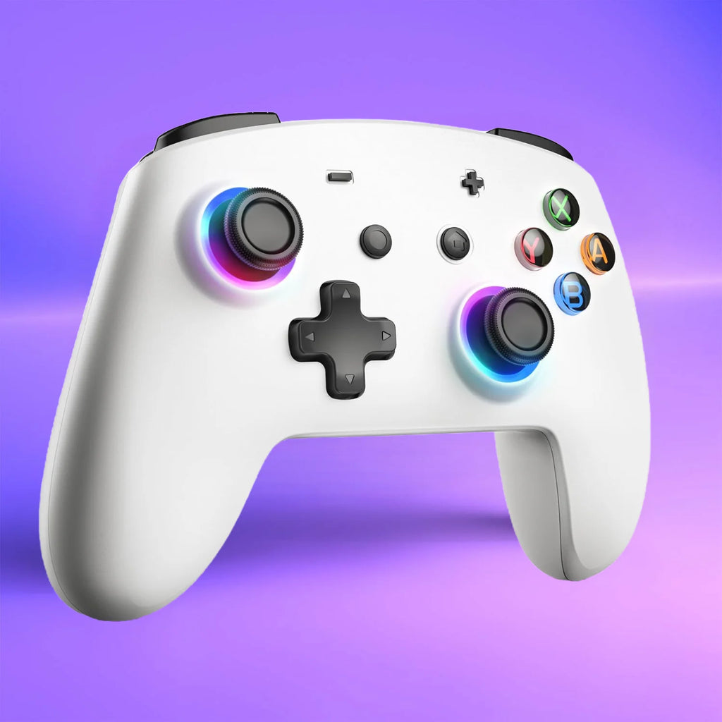 ECHTPower Ergonomics Bluetooth Game Controller White Wireless Gamepad for Nintendo Switch2/Switch OLED/Switch Lite/PC