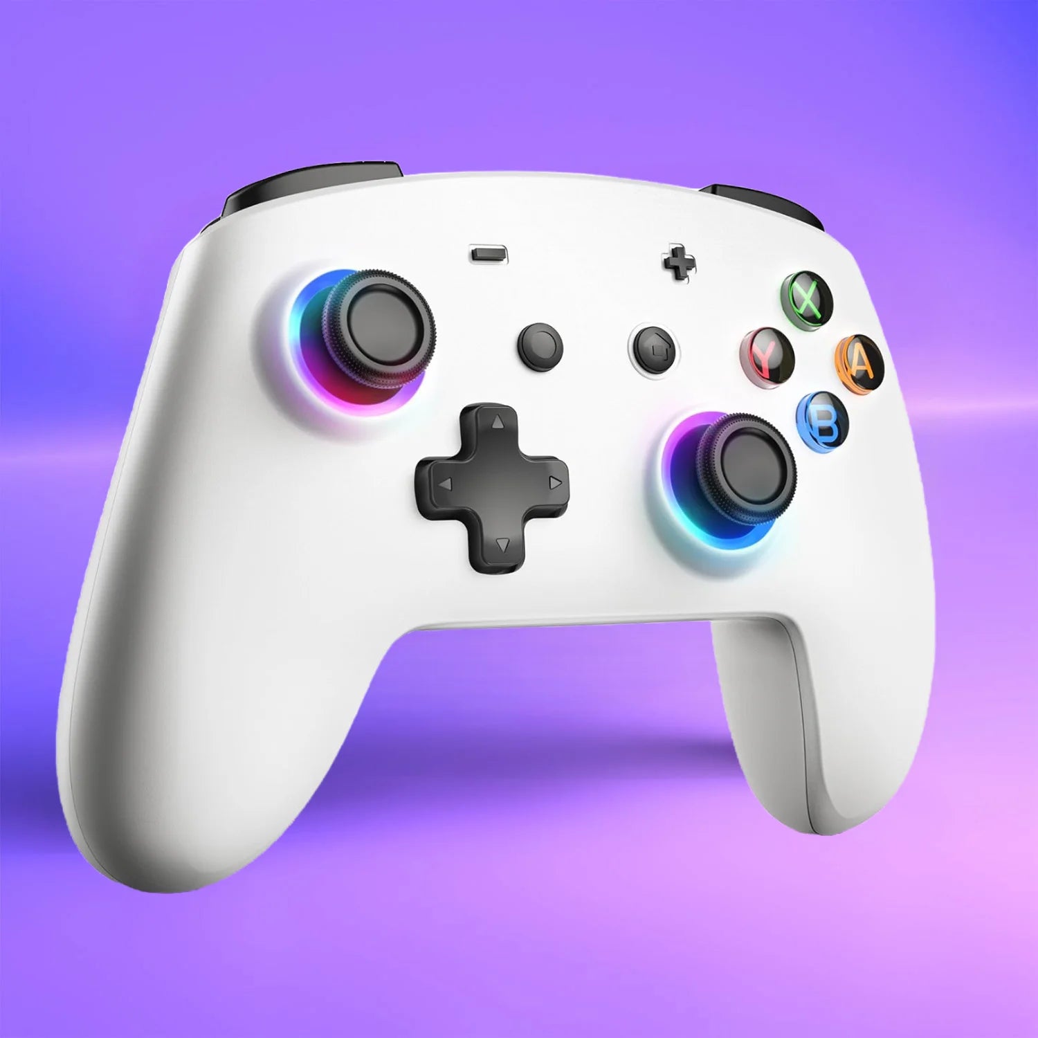 ECHTPower Ergonomics Bluetooth Game Controller White Wireless Gamepad for Nintendo Switch2/Switch OLED/Switch Lite/PC