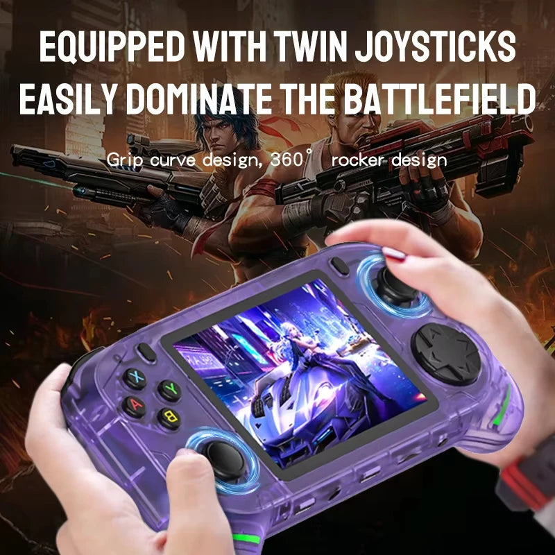 RX6H Retro Handheld Game Console Linux System 3.5 Inch IPS Screen Portable Pocket Video Player 64GB 128GB Games Kid Gift