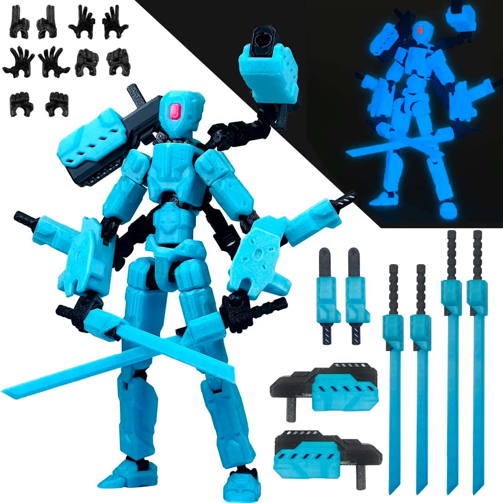 (Assembly Completed) 8 inch T13 Action Figure Set,T 13 Action Figure Multi-Articular Mobile Robot Nova T-13,Desktop Decorations