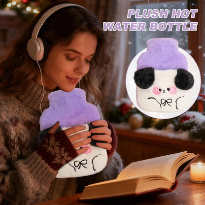 Hot Water Bottle Plush Hand Foot Warmer Heating Water Bottle For Women Men Student Child Menstrual Period Abdomen Neck Foot Hand