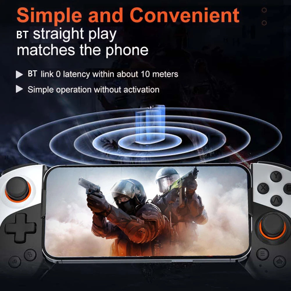 Cell Phone Gamepad Bluetooth-Compatible5.3 Macro Function Phone Game Controller for iPhone 15/14/13/iPad/iOS/Tablet/PC/Switch
