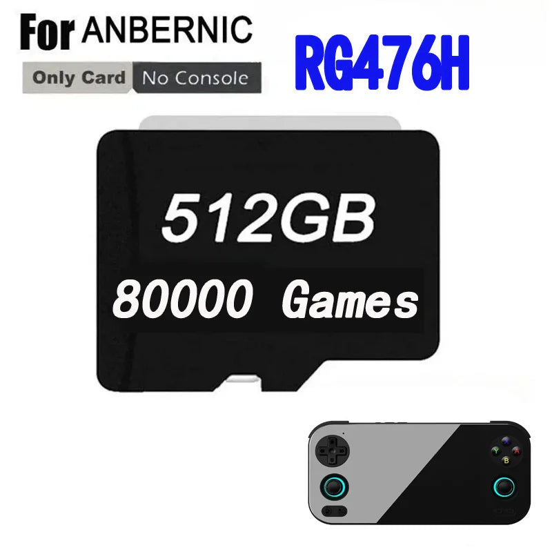 FOR ANBERNIC RG476H TF Card Portable PS2 Handheld Game Console Memory Card SD Card 80000 Games PS2 512G 256G 128G Game Card