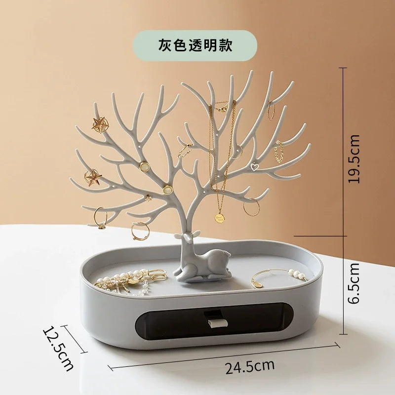 Jewelry Rack Antlers Earrings Necklaces Rings Display Bracelet Deer Jewelry Organizer Cases Stand Tray Tree Gifts for Women