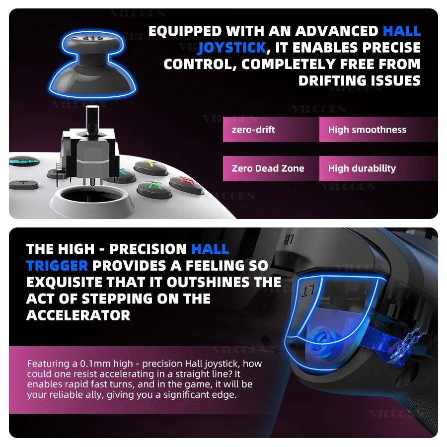 Mobile Game Controller For Android ios Phone Gamepad with Hall Effect Joystick Support XGP & PC & Steam Game