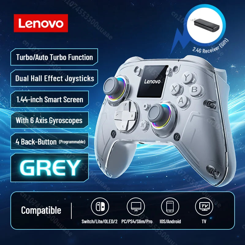 Lenovo X01 Smart Screen Wireless Gamepad Dual Hall Joystick Game Controller for Switch/2/Lite/OLED iPhone Android PS4 PC Steam