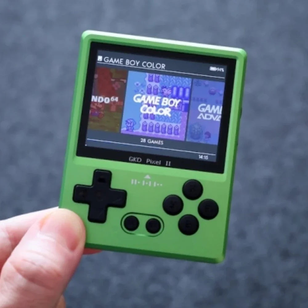 5000+ Games 2025 GKD Pixel 2 Metal Handheld Game Console 2.4" IPS 640x480 Retro PSP PSone 64GB CNC Portable Birthday Gift