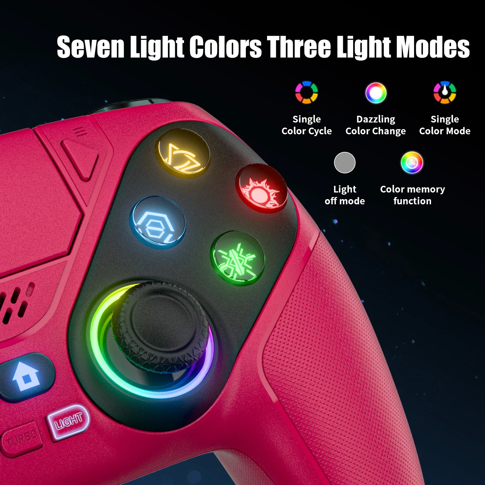 Controller for PS5/PC Gamepads,Gaming Handle Hall Effect Triggers,Game Controllers RGB Turbo Vibration Touch Programmable Button