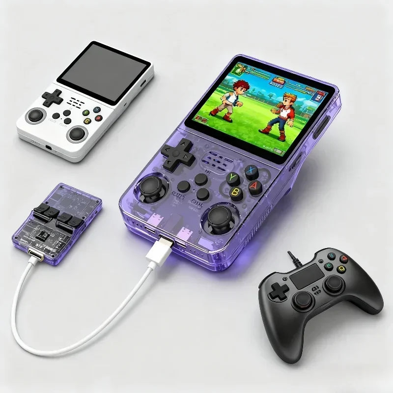 New Retro R36S Handheld Video Game Console 3.5 Inch IPS Screen 64GB/128GB Preloaded Games Portable Pocket Player Linux System