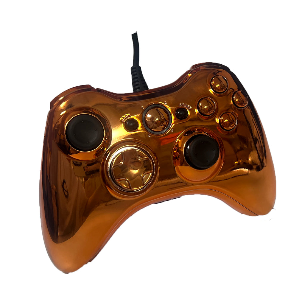 Wired Game Controller with Sleek Electroplated Finish – USB Gaming Peripheral, Compatible with Xbox 360 & PC