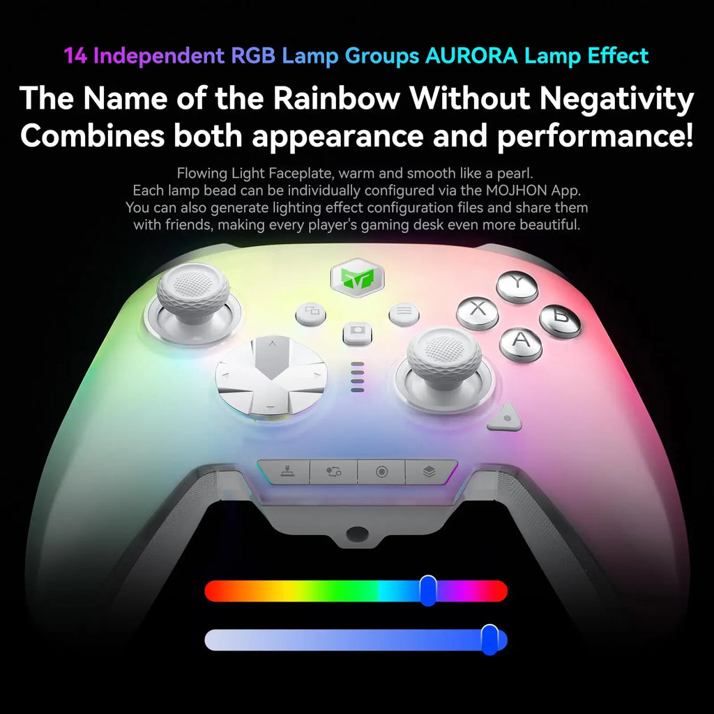BIGBIG WON Rainbow 3 2000HZ Wireless Game Controllers,TRI-MODE,Hall Joystick Micro Motion Button RGB Gamepad for PC/Switch 2