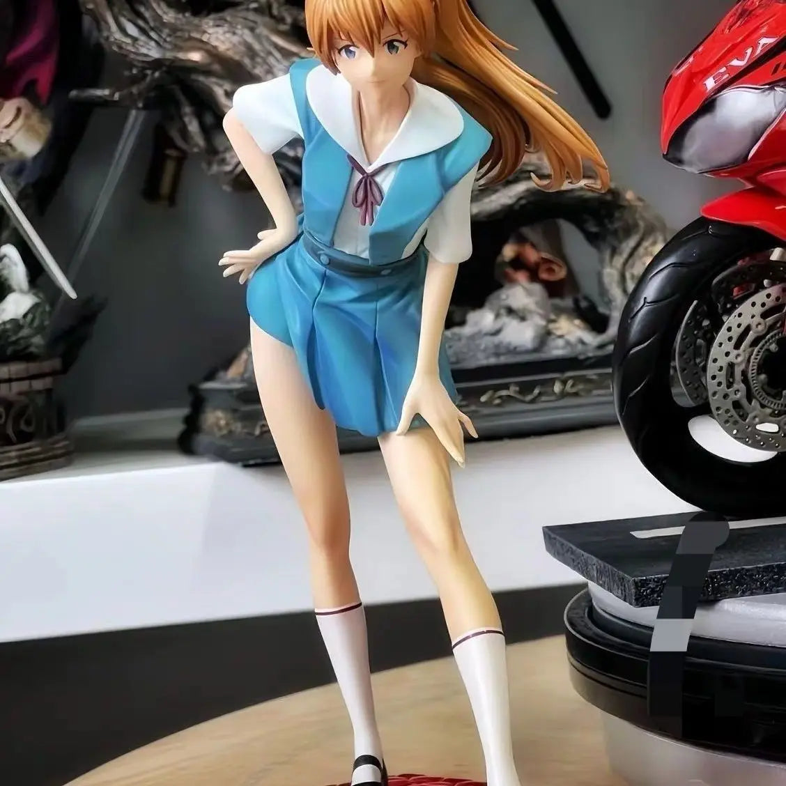 New Asuka Langley Soryu Figure School Uniform Girls Anime Figures Desk Decoration Doll Statue Collection Model Toys Kid Gift