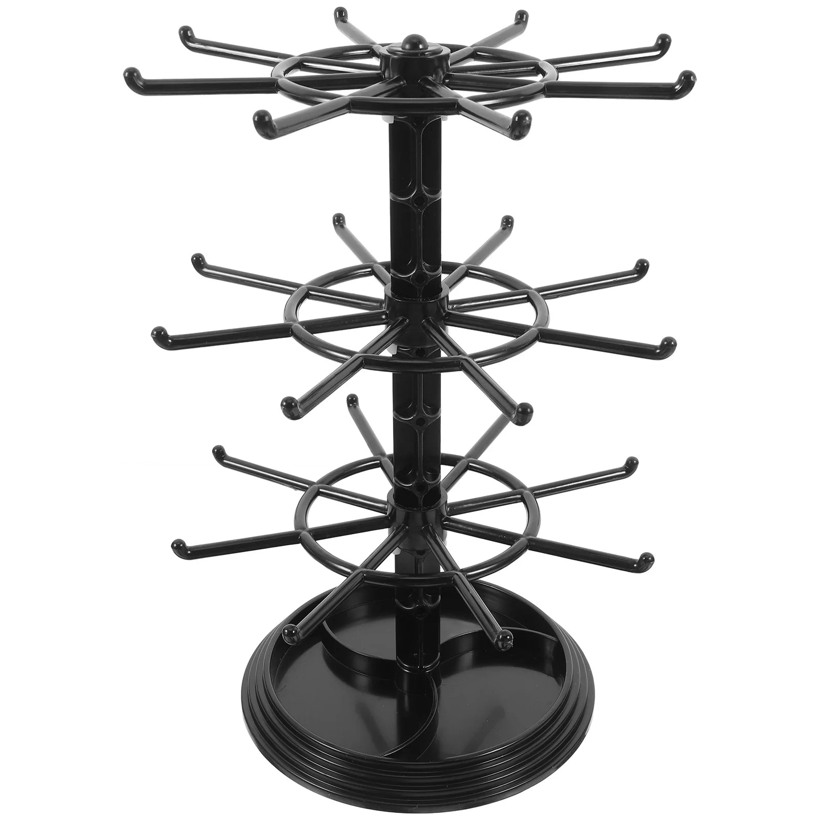 3 Tier Rotating Keychain Holder Stand Multifunctional Desk Organizer For Jewelry Necklace Earrings Watches Storage Rack Key