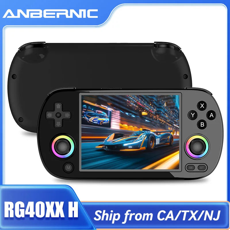 ANBERNIC RG40XX H Handheld Game Console 4'' Screen Linux System Joystick RGB Lighting Effect RG40XXH Video Player Trimui Console