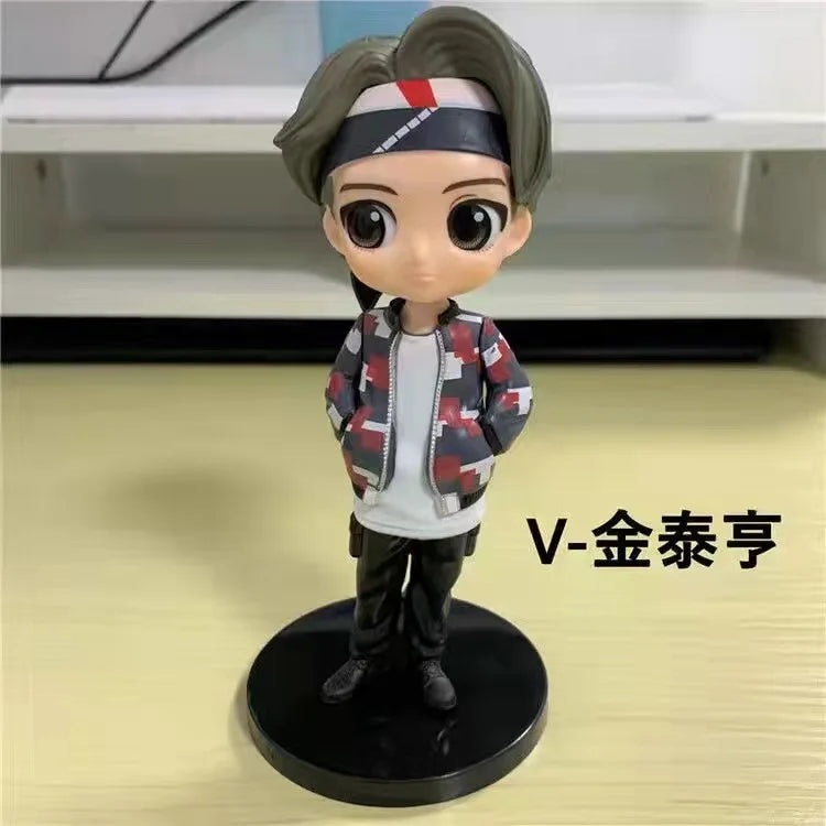 #!@ 7Pcs Kpop Star 15cm PVC Model Toy Action Bangtan Boys Groups BT21 Action Figures Doll BTS Celebrity Idol Set Fan Collection