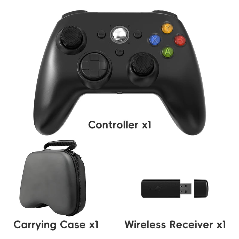 Wireless/Wired Controller For Xbox 360 Game Controller with Dual-Vibration Turbo Compatible with Xbox 360/360 Slim and PC Window