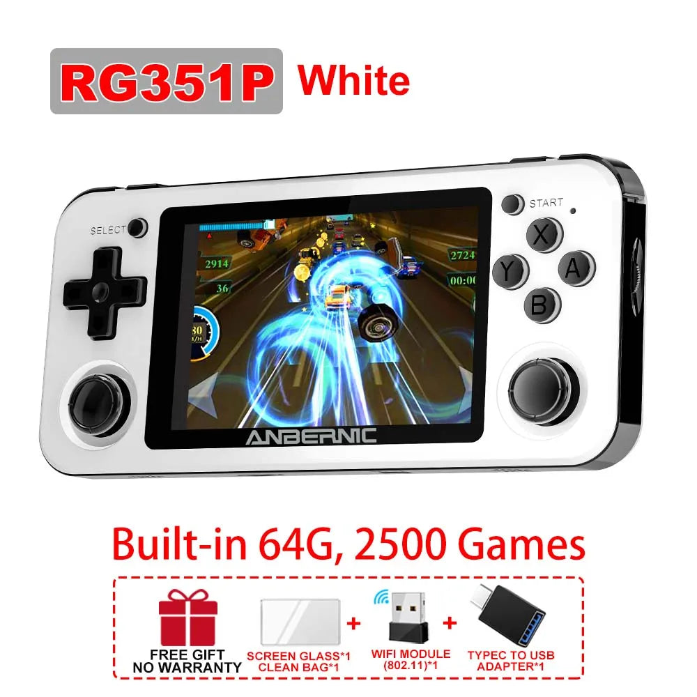ANBERNIC RG351P Retro Video Game Console 3.5‘’ IPS Screen RK3326 3500 mAh Open Linux System Portable Player Built-in 2500 Games